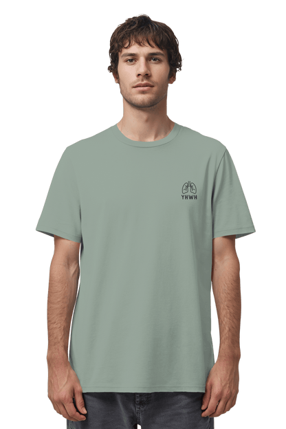 Mission One More ‚YHWH‘ Organic Cotton Unisex Shirt in Aloe mit christlicher Botschaft