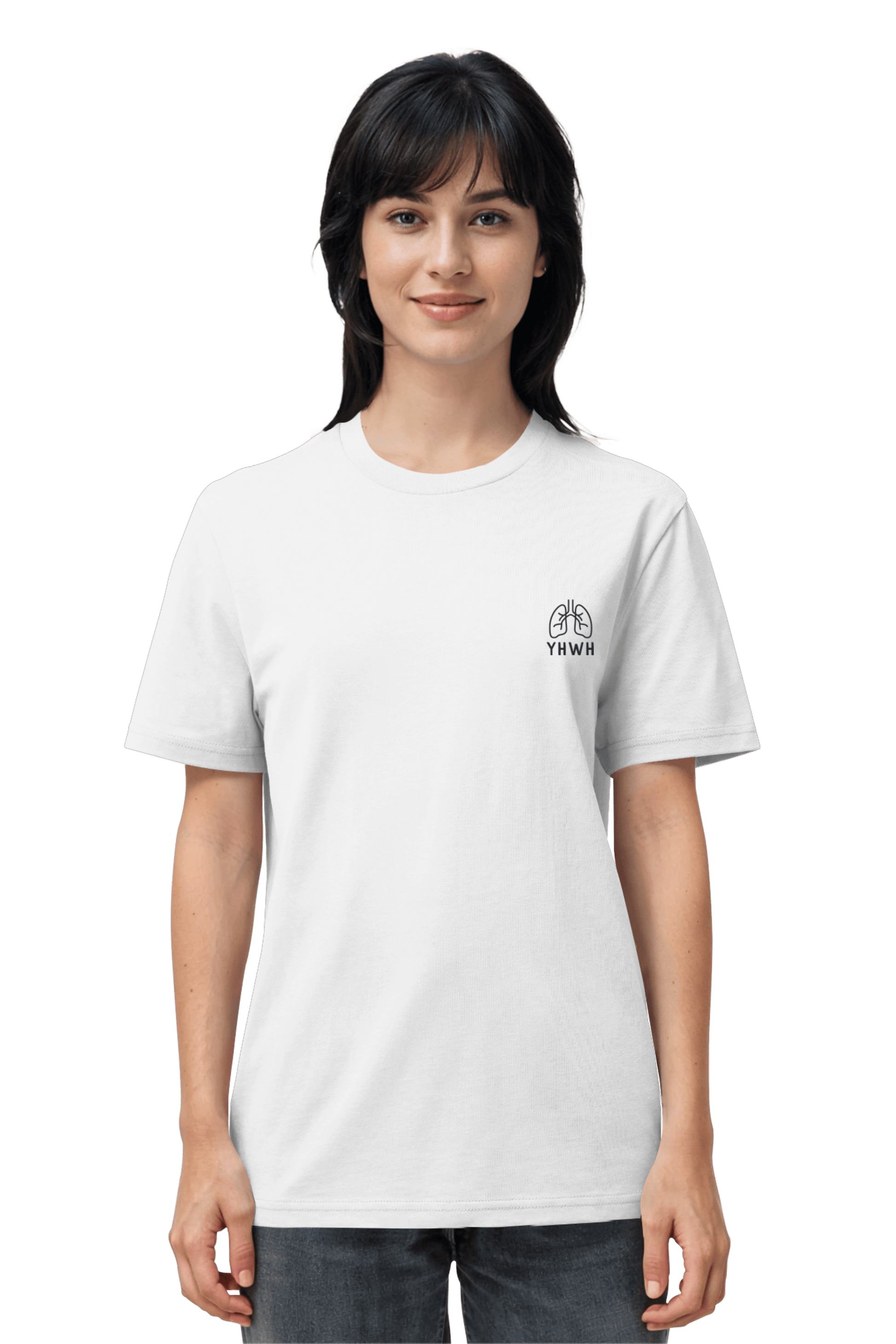 Mission One More ‚YHWH‘ christliches Cotton T-Shirt in weiß nachhaltig hergestellt