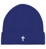 Produktbild Fisherman Beanie, Motiv Kreuz, Farbe Worker Blue