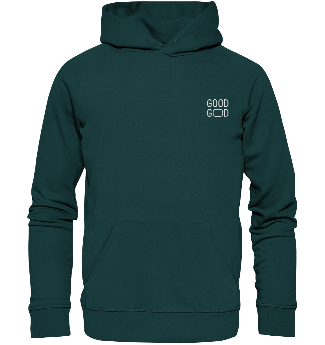 Produktbild Hoodie, Motiv Good God, Farbe Glazed Green