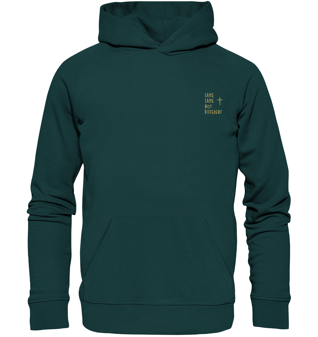 Produktbild Hoodie, Motiv Same Same not Different, Farbe Glazed Green