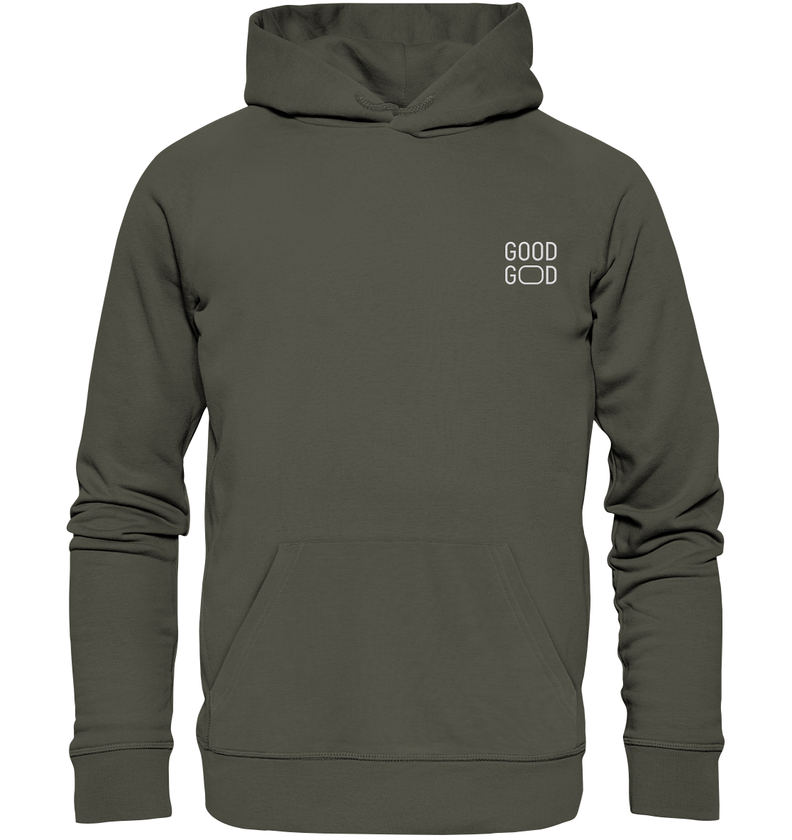 Produktbild Hoodie, Motiv Good God, Farbe Khaki