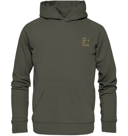 Produktbild Hoodie, Motiv Same Same not Different, Farbe Khaki