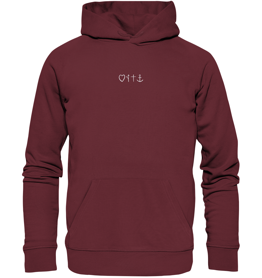 Produktbild Hoodie, Motiv Gospel, Farbe Burgundy