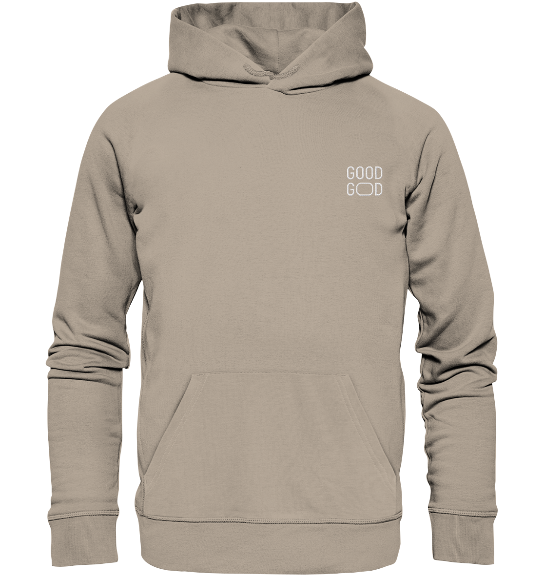 Produktbild Hoodie, Motiv Good God, Farbe Desert Dust