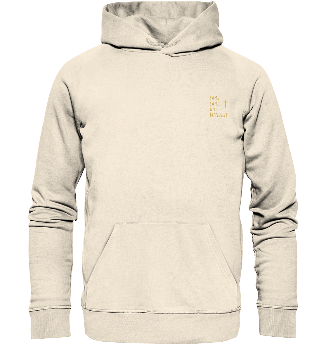 Produktbild Hoodie, Motiv Same Same not Different, Farbe Natural Raw