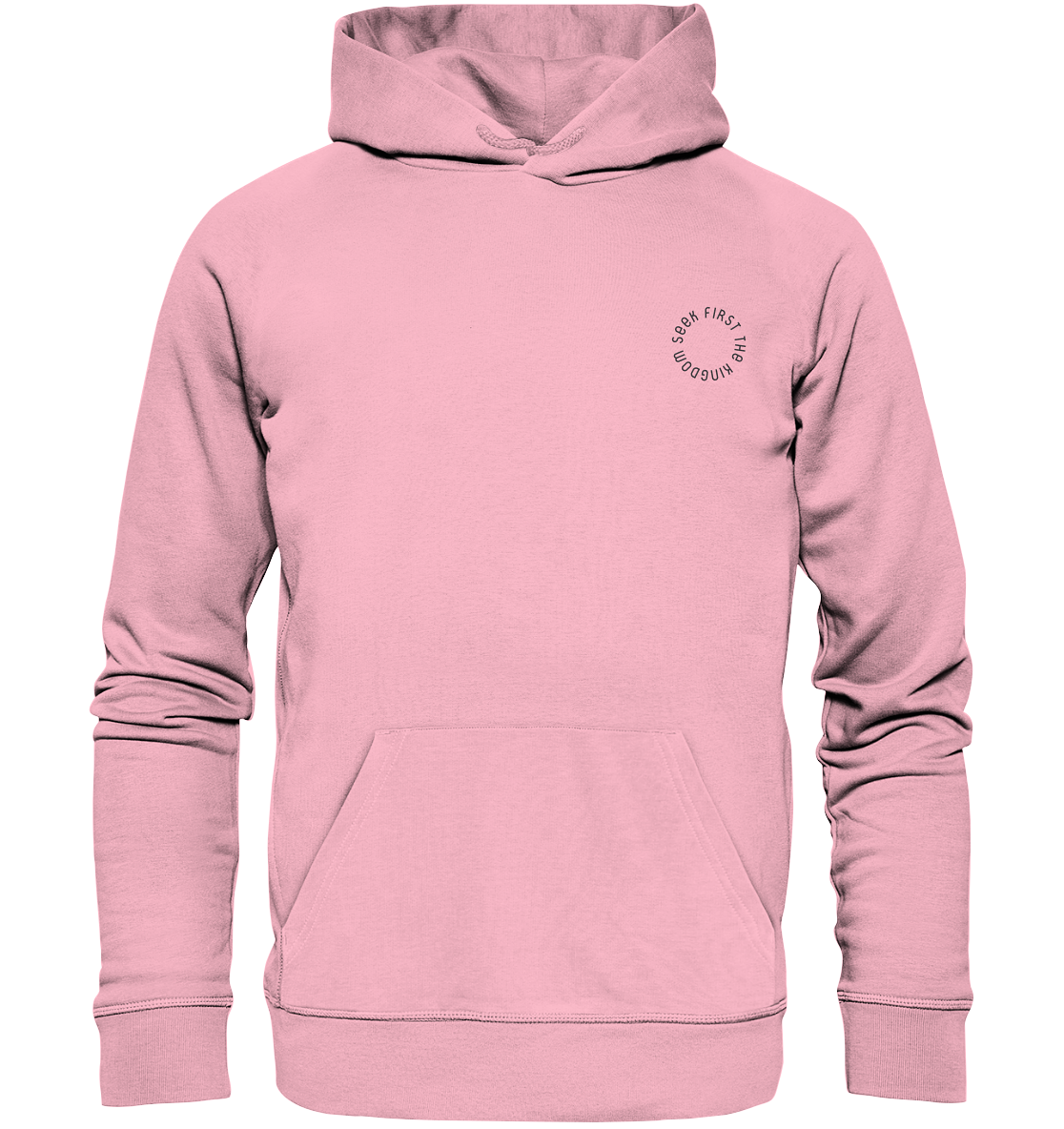 Produktbild Hoodie, Motiv Seek First The Kingdom, Farbe Pink