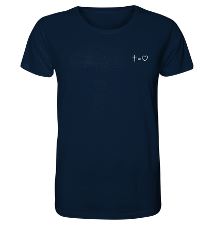 Produktbild T-Shirt, Motiv Kreuz gleich liebe, Farbe French Navy