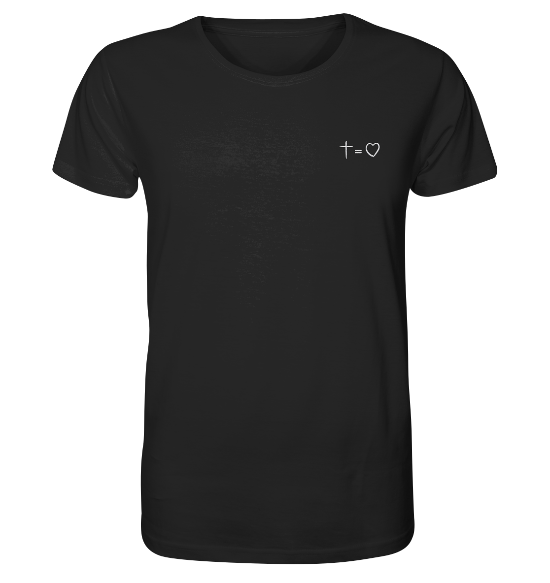Produktbild T-Shirt, Motiv Kreuz gleich liebe, Farbe Black