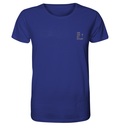 Produktbild T-Shirt, Motiv Same Same Not Different, Farbe Worker Blue