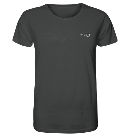 Produktbild T-Shirt, Motiv Kreuz gleich liebe, Farbe Anthracite