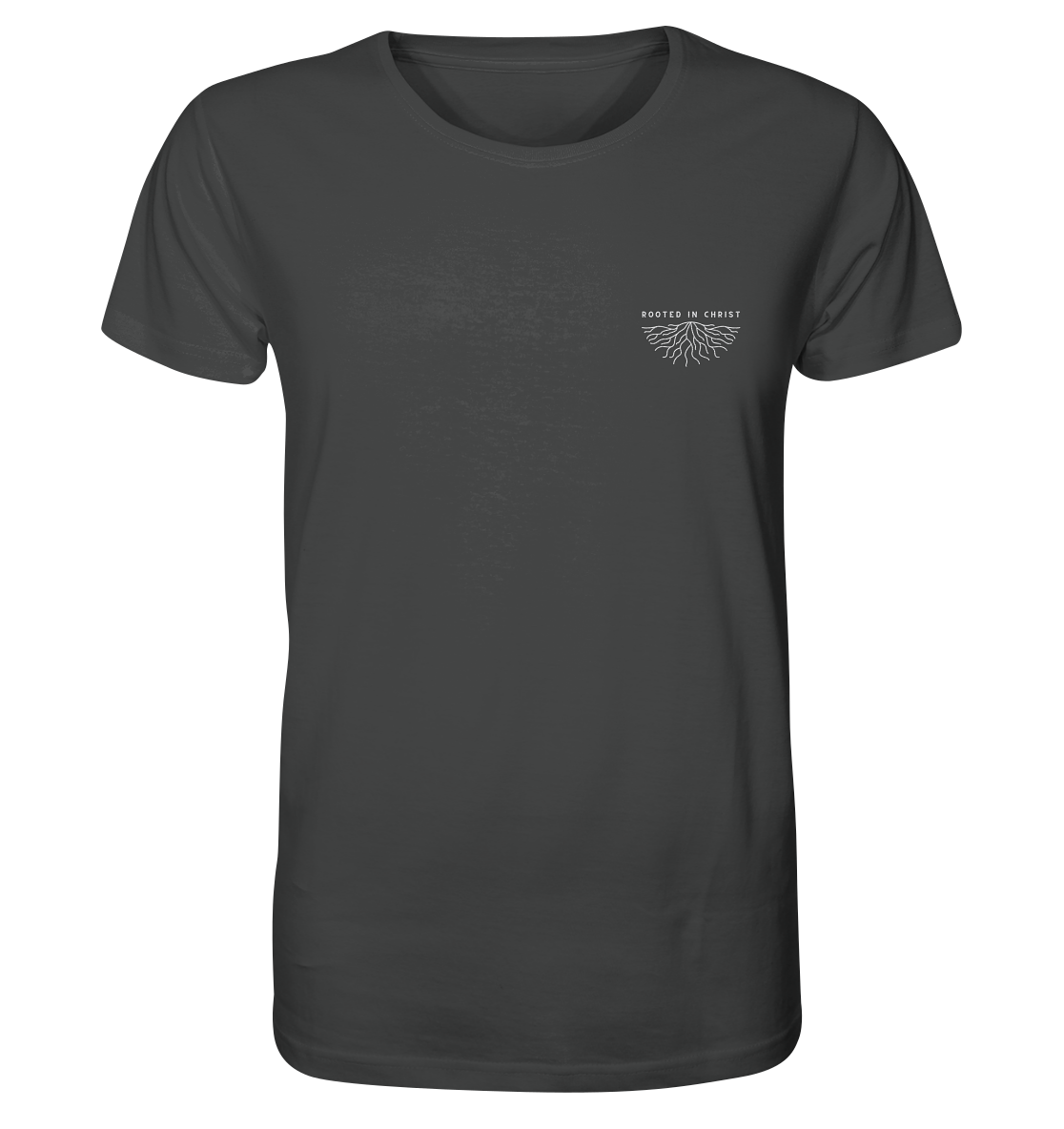 Produktbild T-Shirt, Motiv Rooted in Christ, Farbe Anthracite
