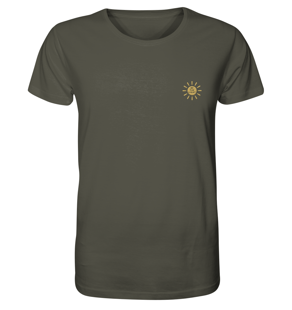 Produktbild T-Shirt, Motiv Be the Light, Farbe Khaki