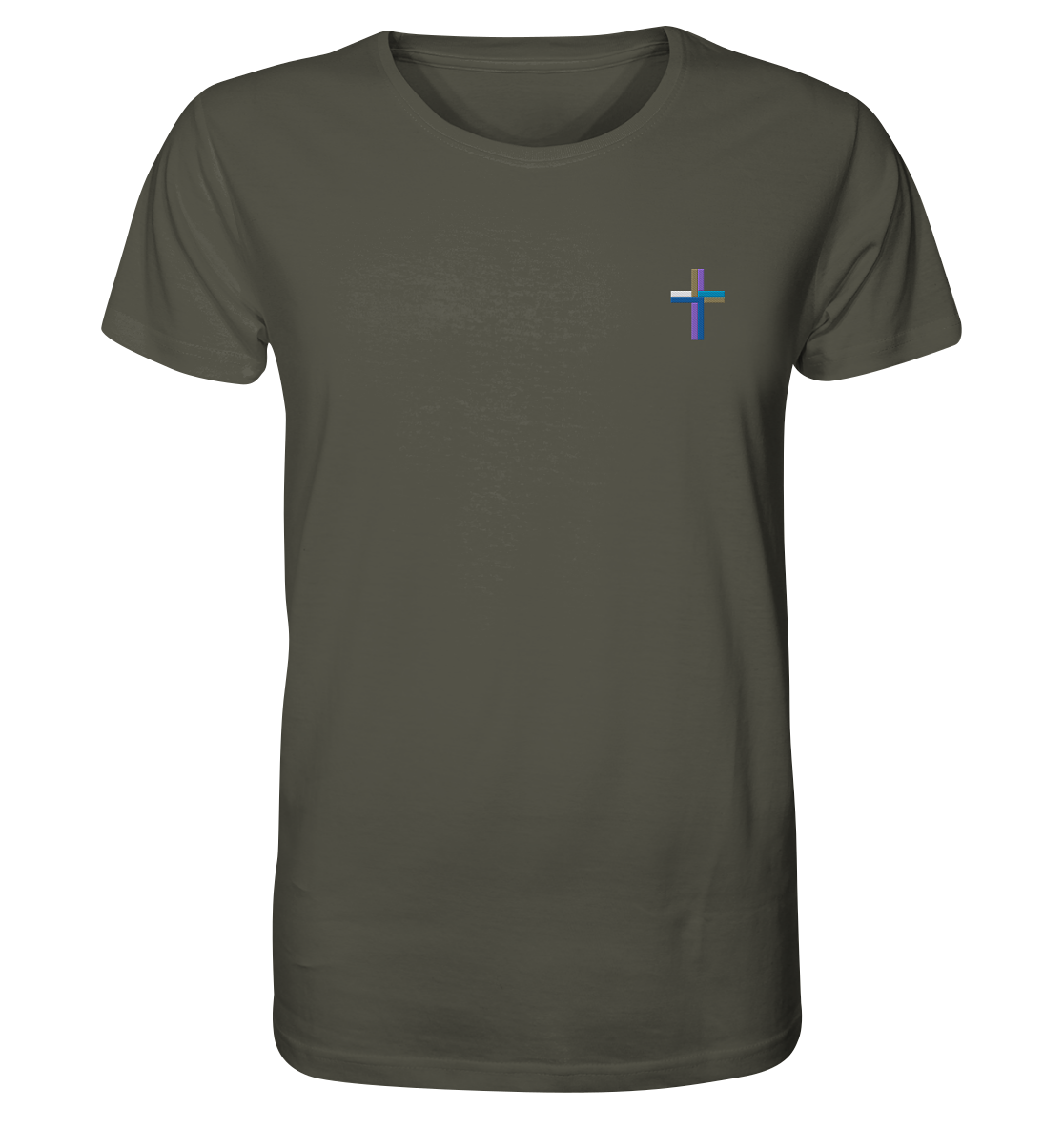 Produktbild T-Shirt, Motiv Kreuz, Farbe Khaki