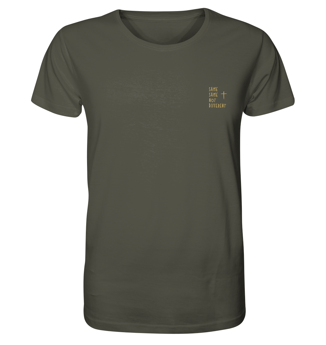Produktbild T-Shirt, Motiv Same Same Not Different, Farbe Khaki
