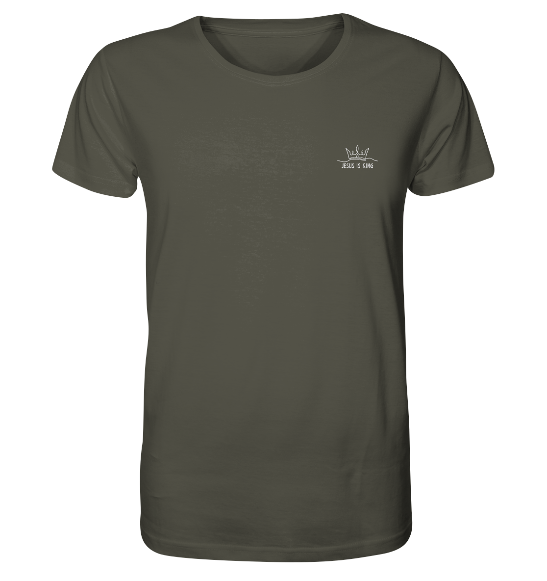 Produktbild T-Shirt, Motiv Jesus is King, Farbe Khaki