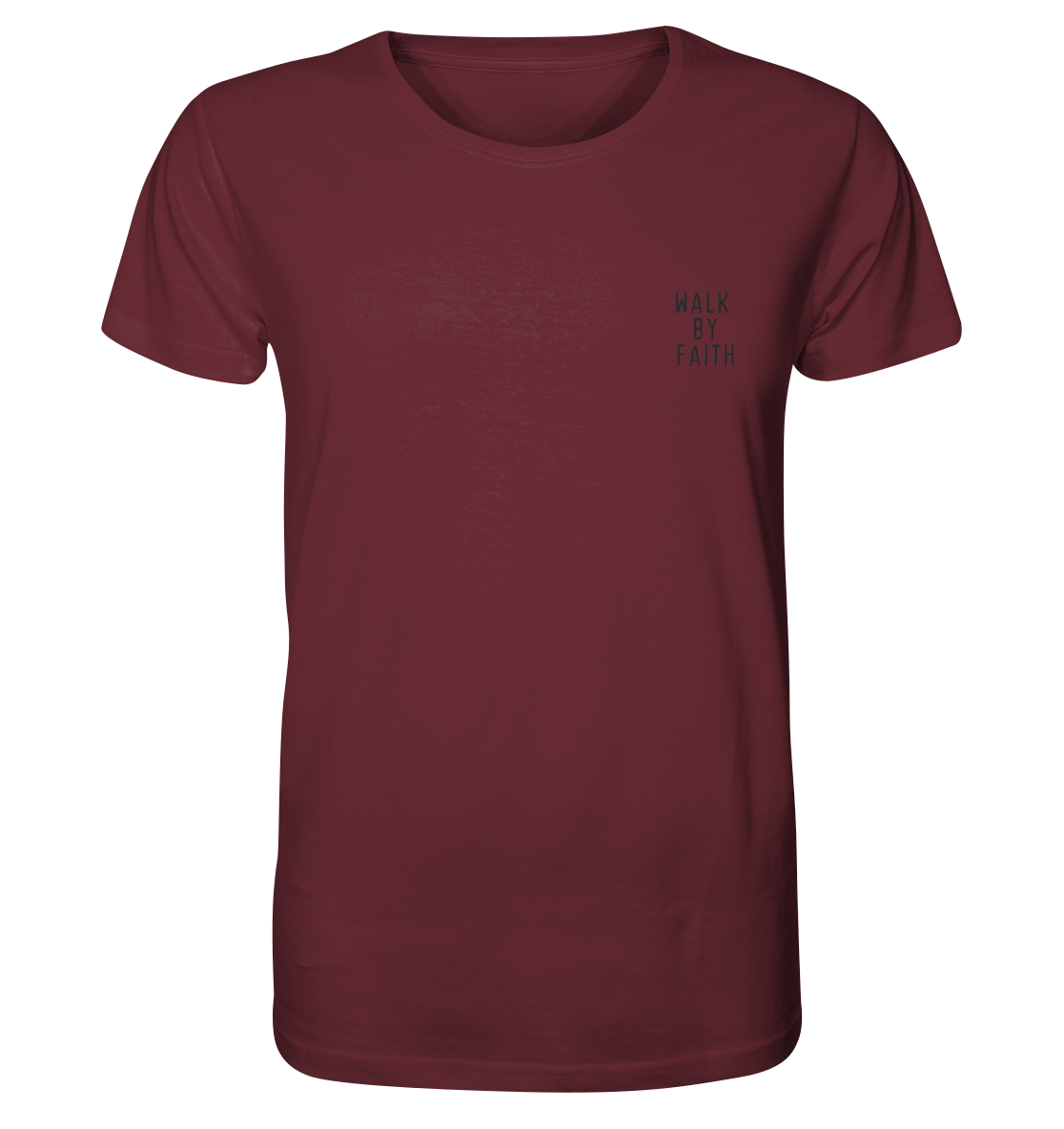 Produktbild T-Shirt, Motiv Walk by Faith, Farbe Burgundy