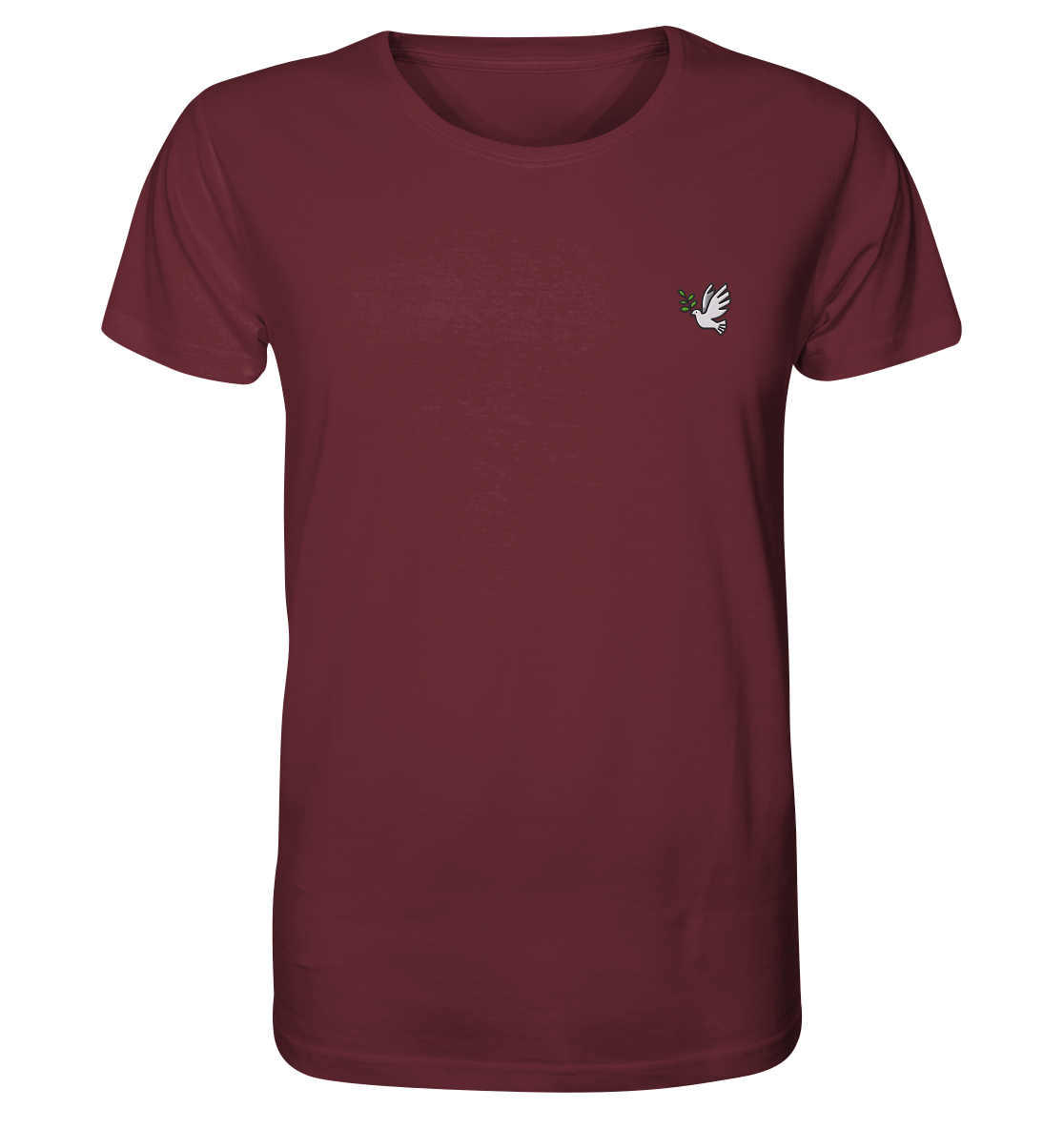 Produktbild T-Shirt, Motiv Frieden, Farbe Burgundy