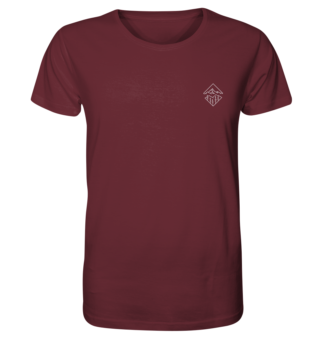 Produktbild T-Shirt, Motiv Glaube versetzt Berge, Farbe Burgundy