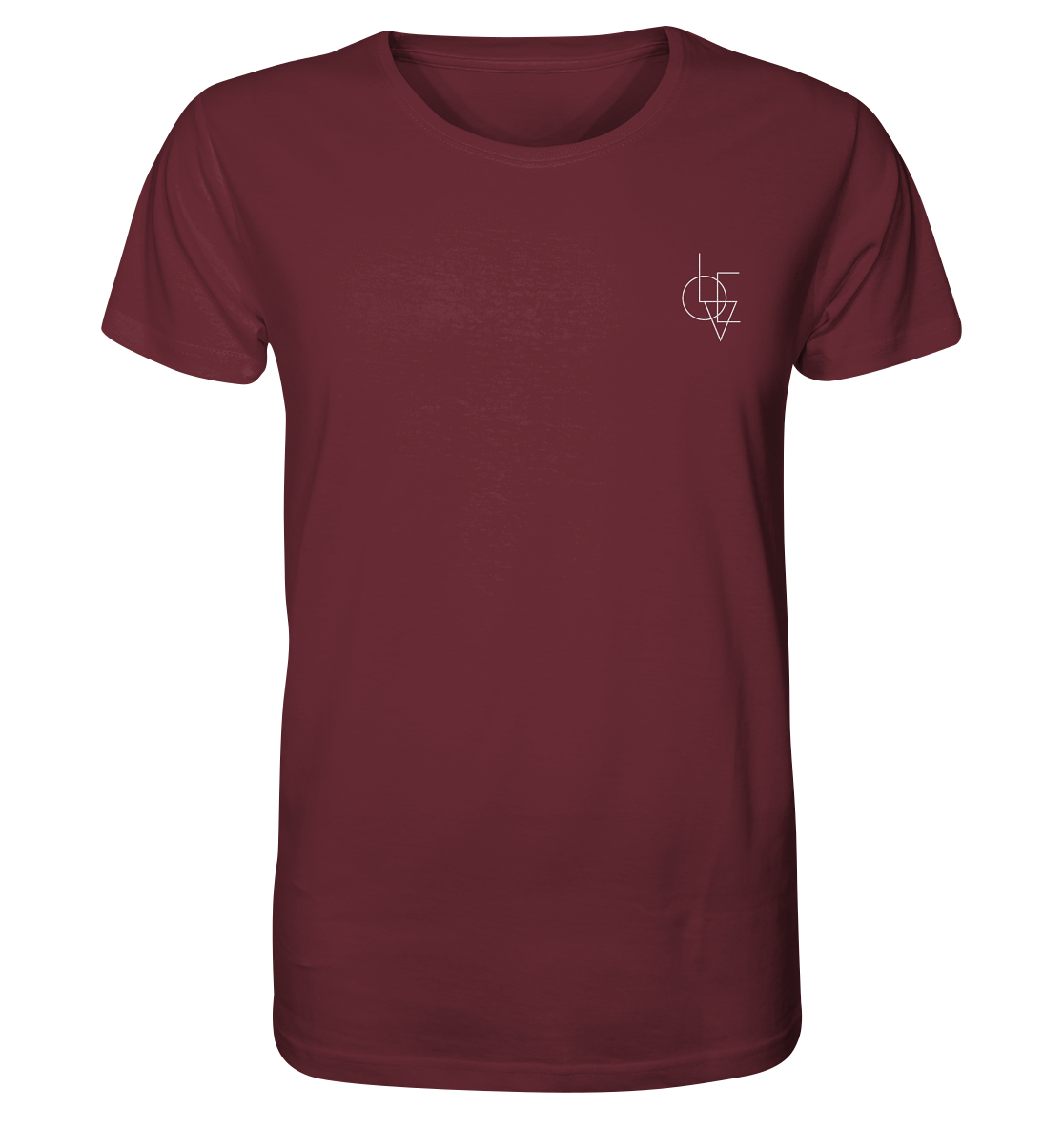 Produktbild T-Shirt, Motiv Love, Farbe Burgundy