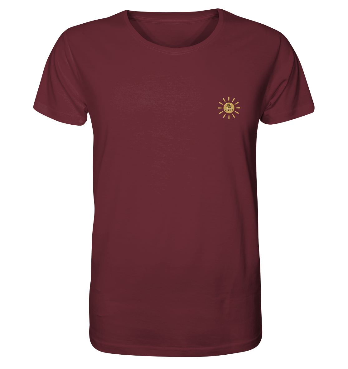 Produktbild T-Shirt, Motiv Be the Light, Farbe Burgundy