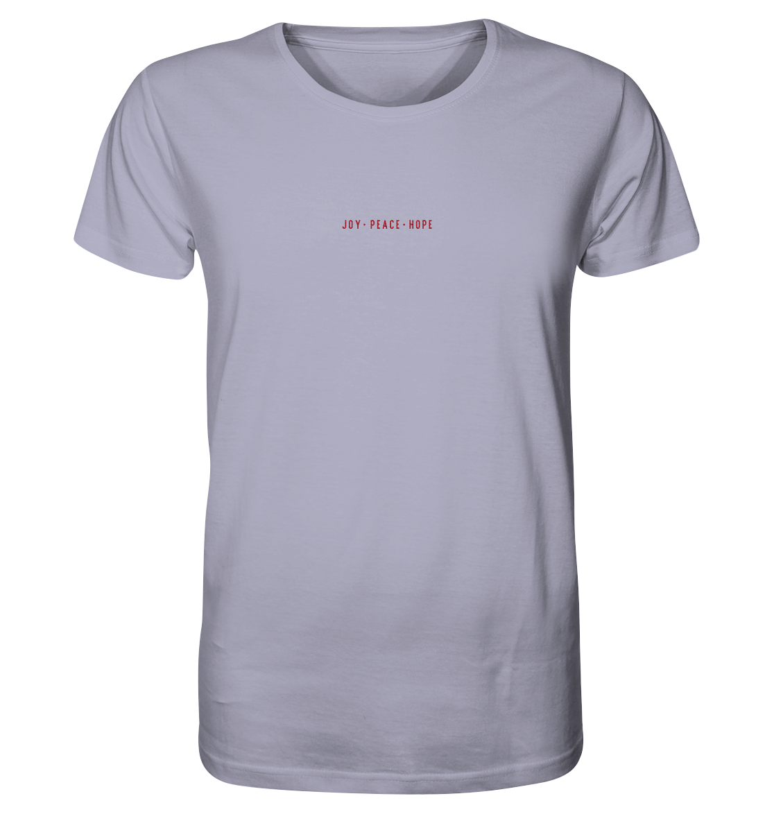 Produktbild T-Shirt, Motiv Joy Peace Hope, Farbe Lavender
