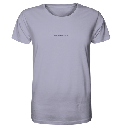 Produktbild T-Shirt, Motiv Joy Peace Hope, Farbe Lavender
