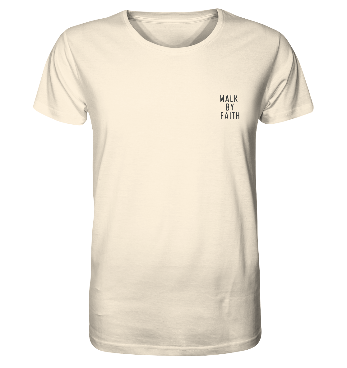 Produktbild T-Shirt, Motiv Walk by Faith, Farbe Natural Raw
