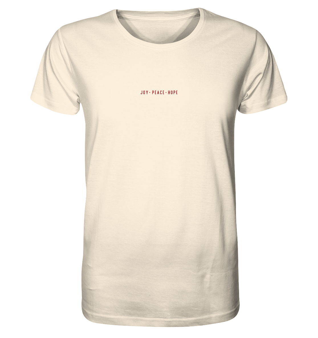 Produktbild T-Shirt, Motiv Joy Peace Hope, Farbe Natural Raw