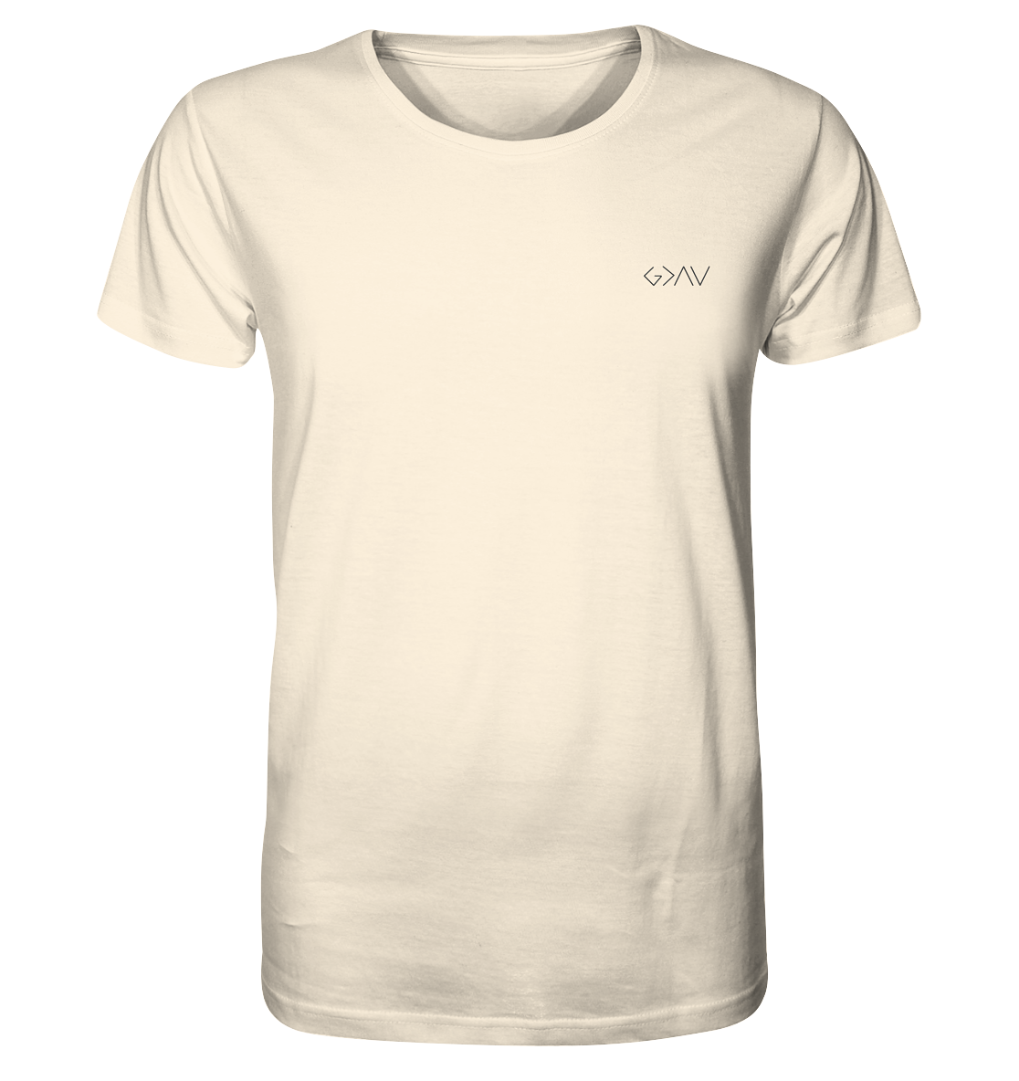 Produktbild T-Shirt, Motiv Gott ist größer, Farbe Natural Raw