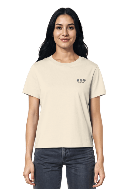 Christliche Fair Fashion mit Stilbewusstsein – feinsticktes Mission One More T-Shirt aus Bio-Baumwolle Same God