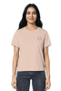 Bio-Baumwollshirt in Fraiche Peche mit zartem Seek first the Kingdom Stick – Mission One More verbindet Stil & Spiritualität