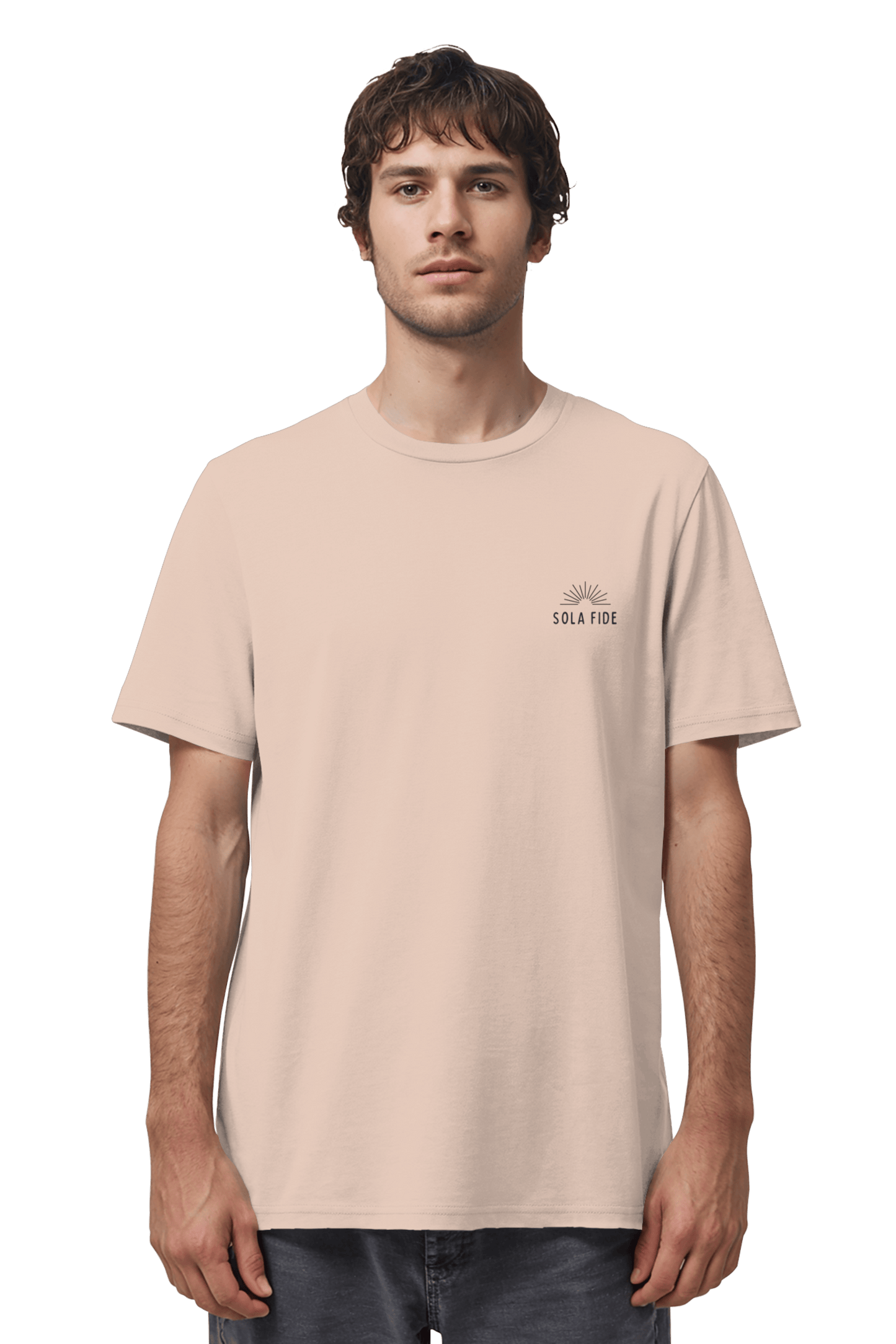 Mission One More Bio-T-Shirt mit christlicher Botschaft Sola Fide fair produziert in Peche