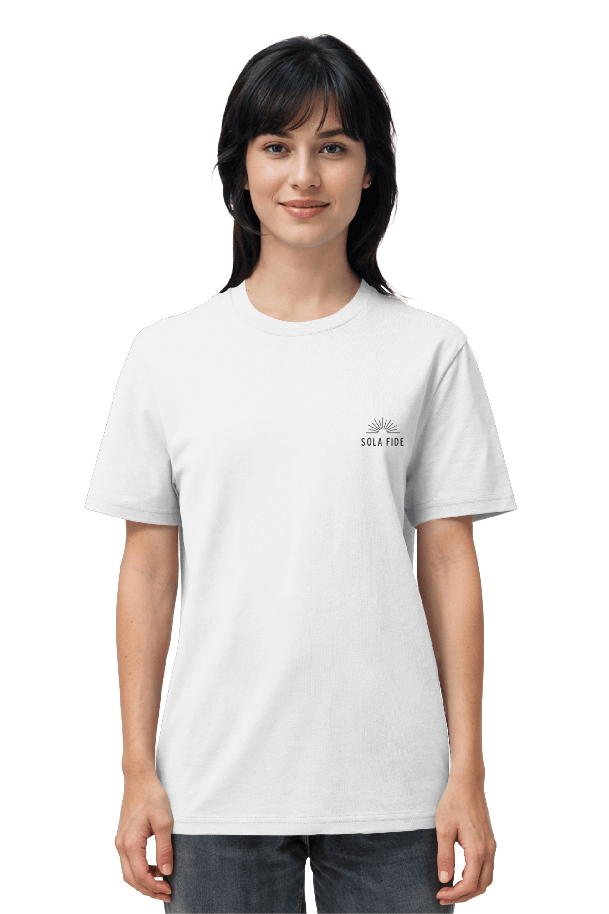 Nachhaltiges Mission One More Unisex Shirt aus Bio Baumwolle Sola Fide in weiß